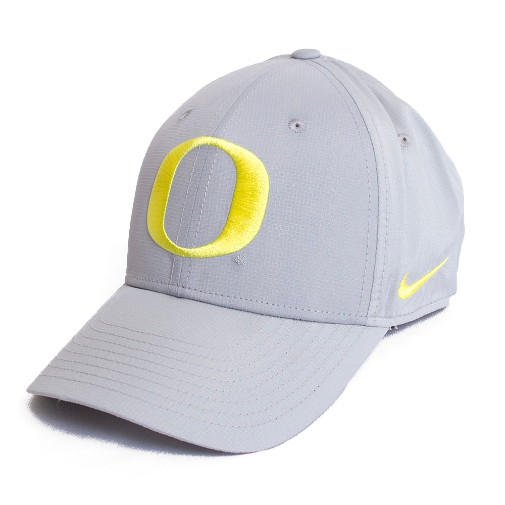 Classic Oregon O, Nike, Grey, Curved Bill, Performance/Dri-FIT, Accessories, Unisex, Structured, Basic, Adjustable, Hat, 808550